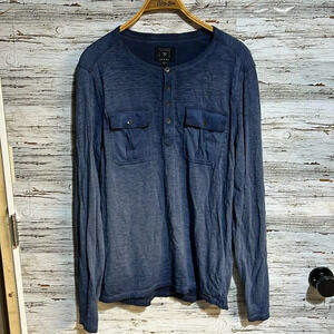 Guess long sleeve fade  distressed shirt size large